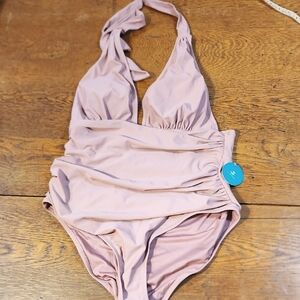 Cupshe Womens Halter NWT Pink One Piece Swimsuit